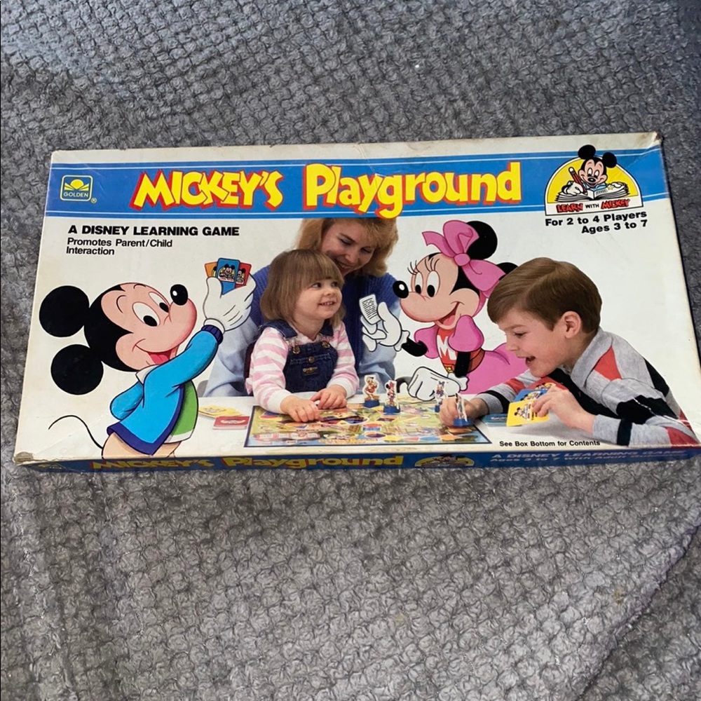 Rare Vintage Mickey's Playground Learning Board Game